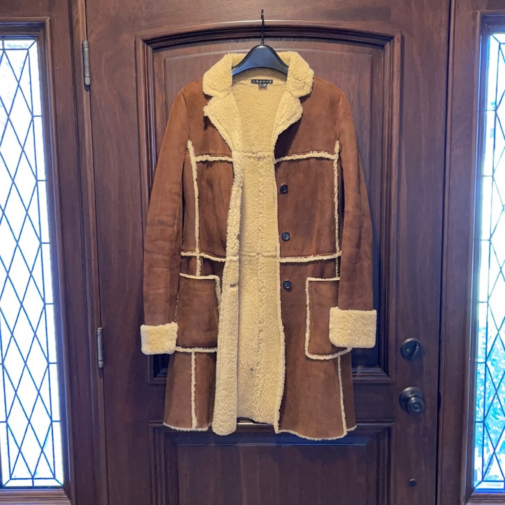 Theory Genuine Leather Shearling Coat